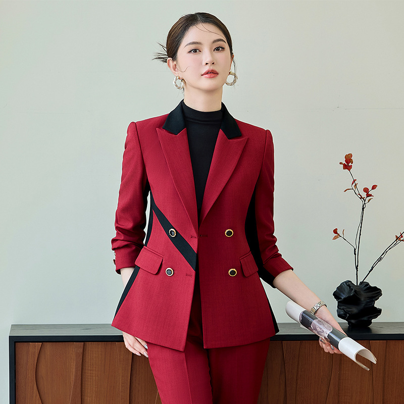 High End Women'S Formal Wear - Red Blazer for Women2025New Spring and