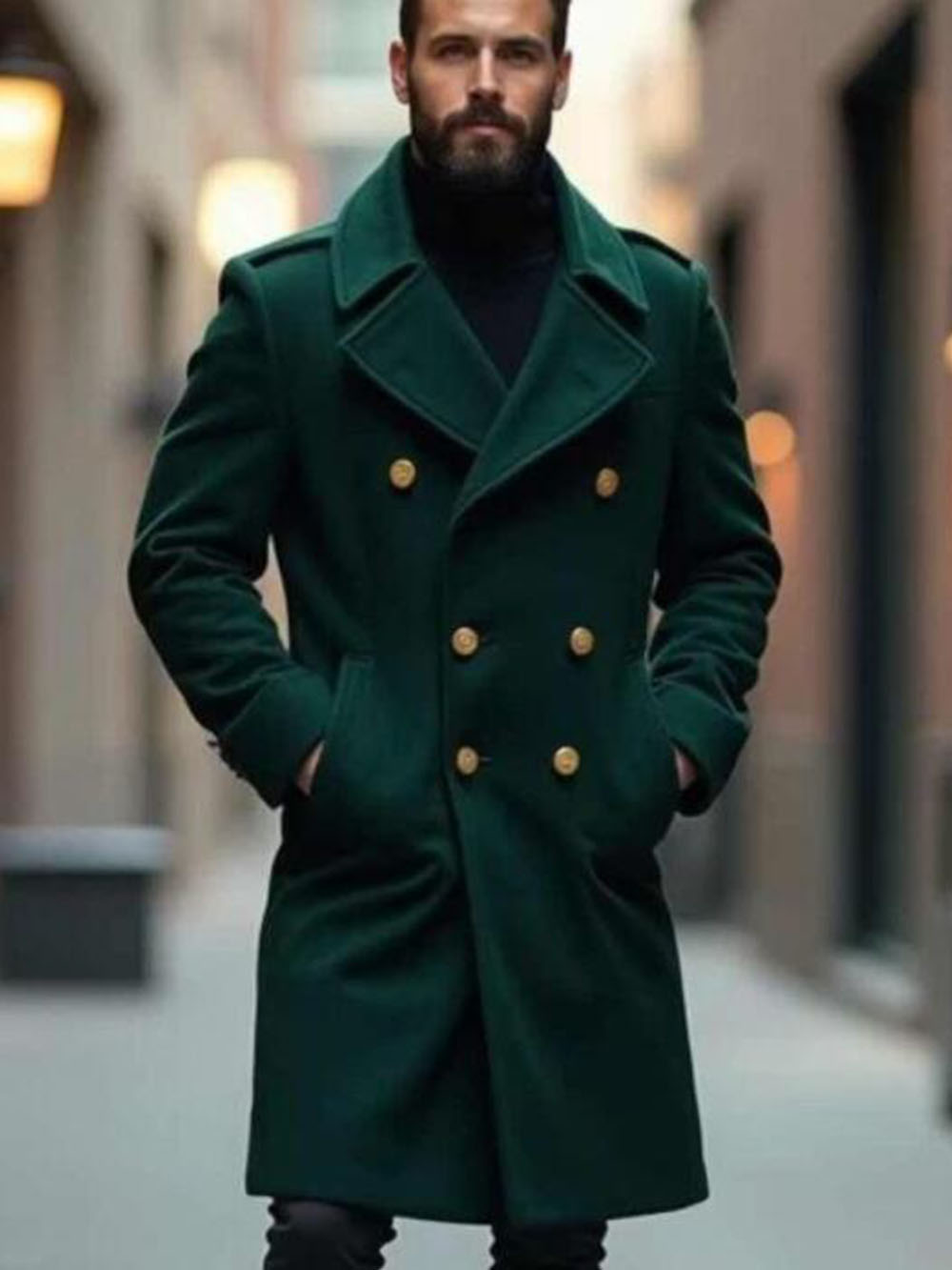 Trench Coat Formal - Classic Tweed Woolen Blend Trench Coat