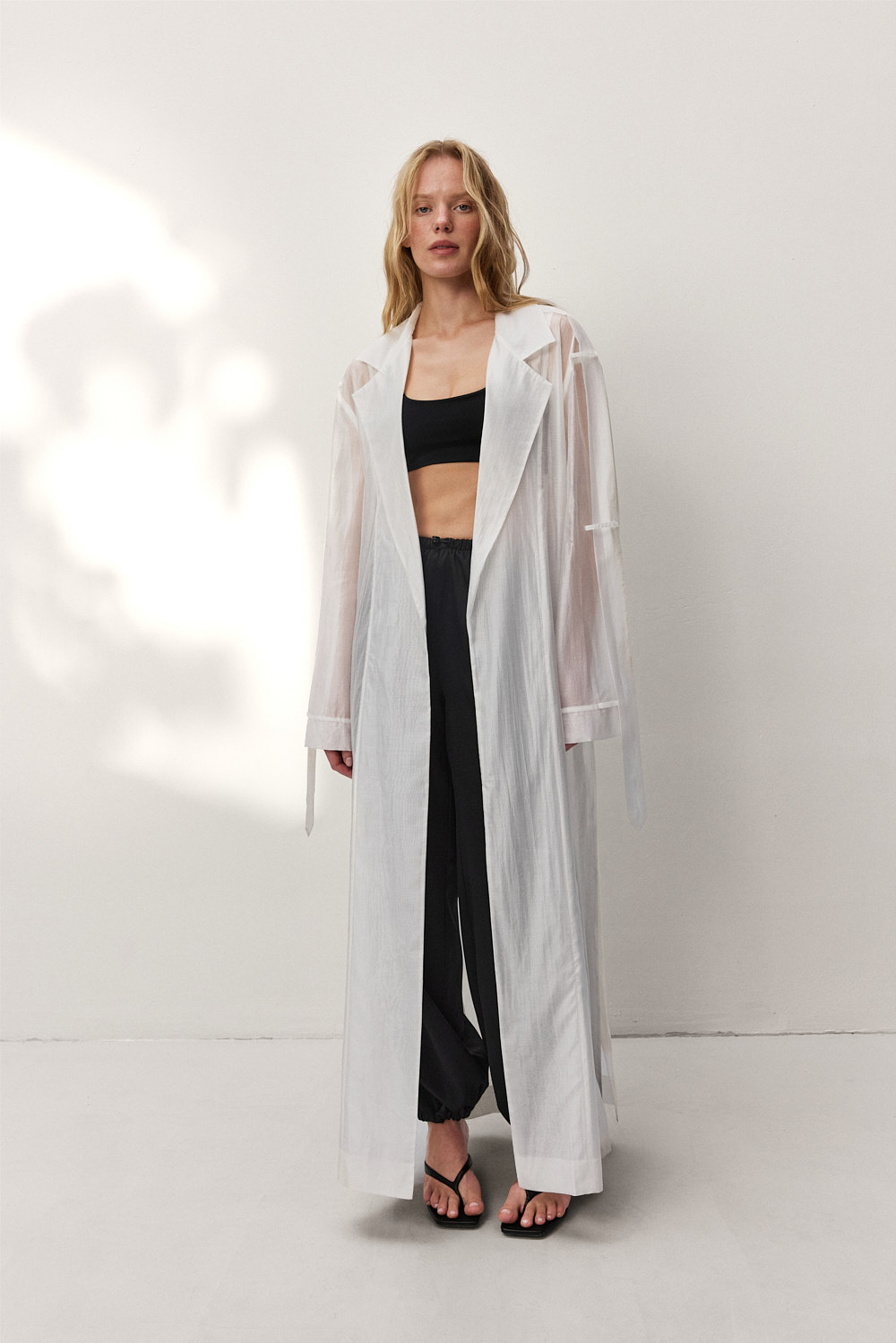 Trench Coat Formal - Laur 2026 Women Lapel Sheer Long