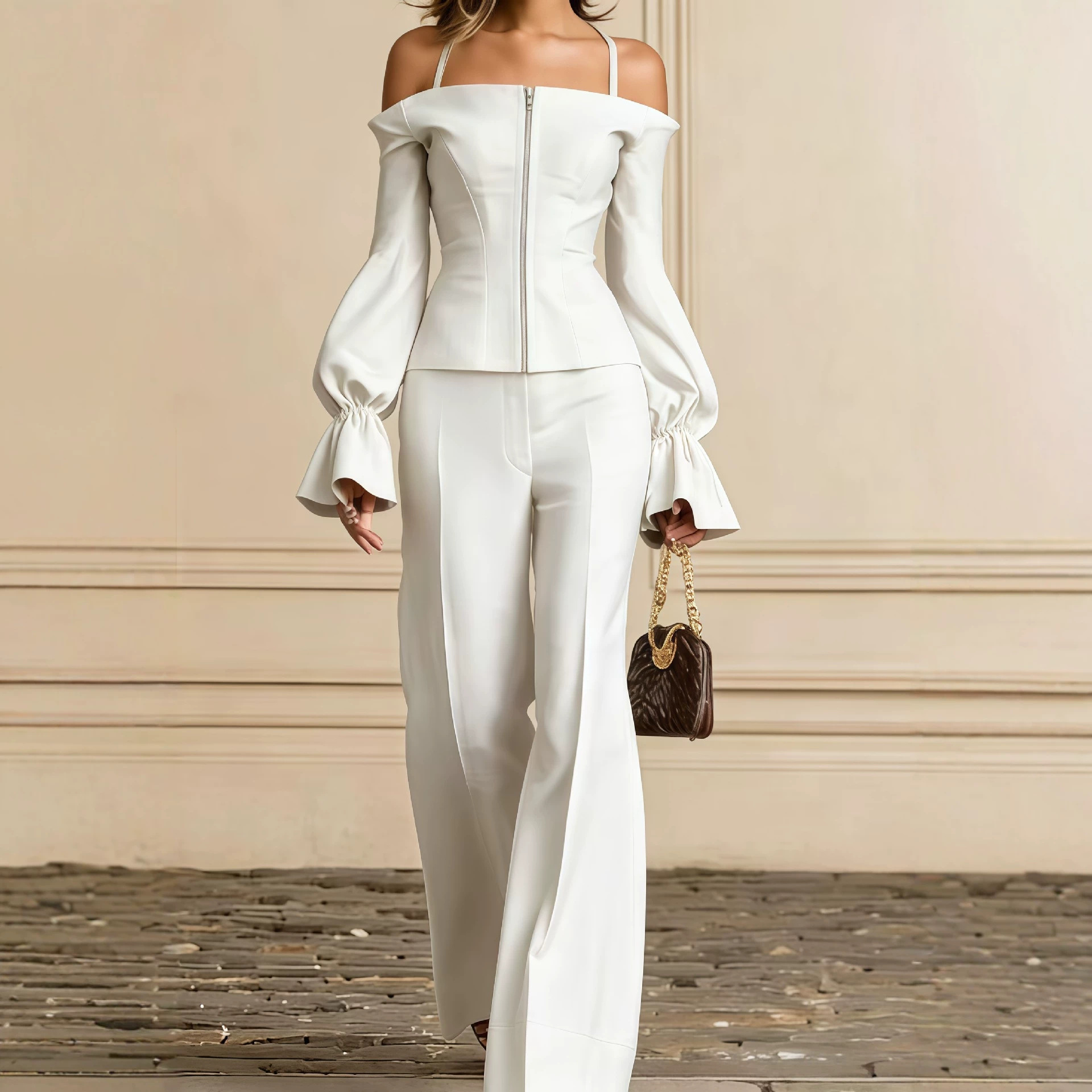 Formal Attire Woman - 2 Piece Pants Set Women Solid
