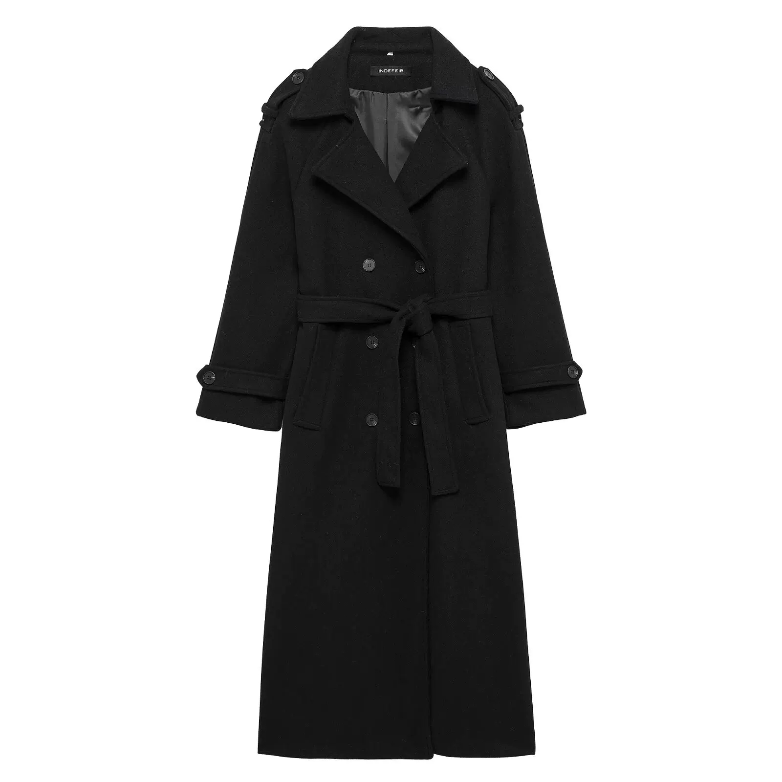 Women Fashion Black Trench Coa - Trench Coat Formal 评论和价格