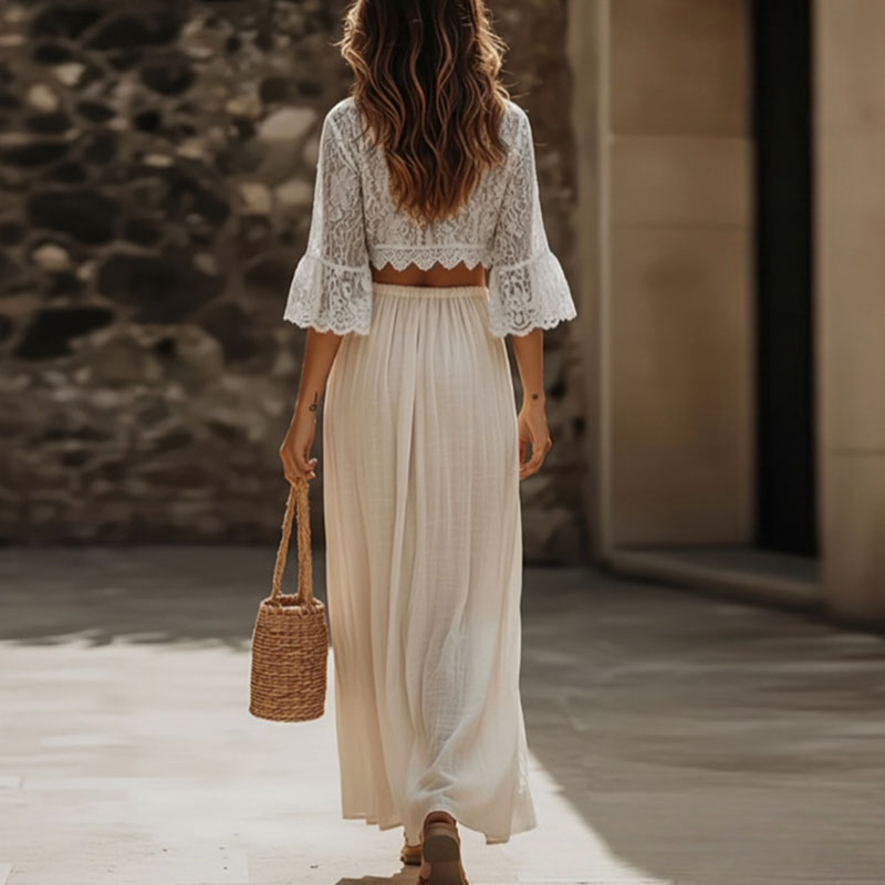 Womens Bohemian Lace Two Piece - Formal Attire Woman 评论和价格