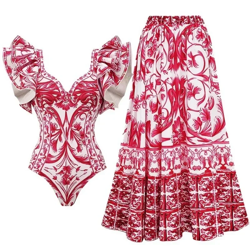 Printed One Piece Swimsuit for - Monochrome Suit Set 评论和价格