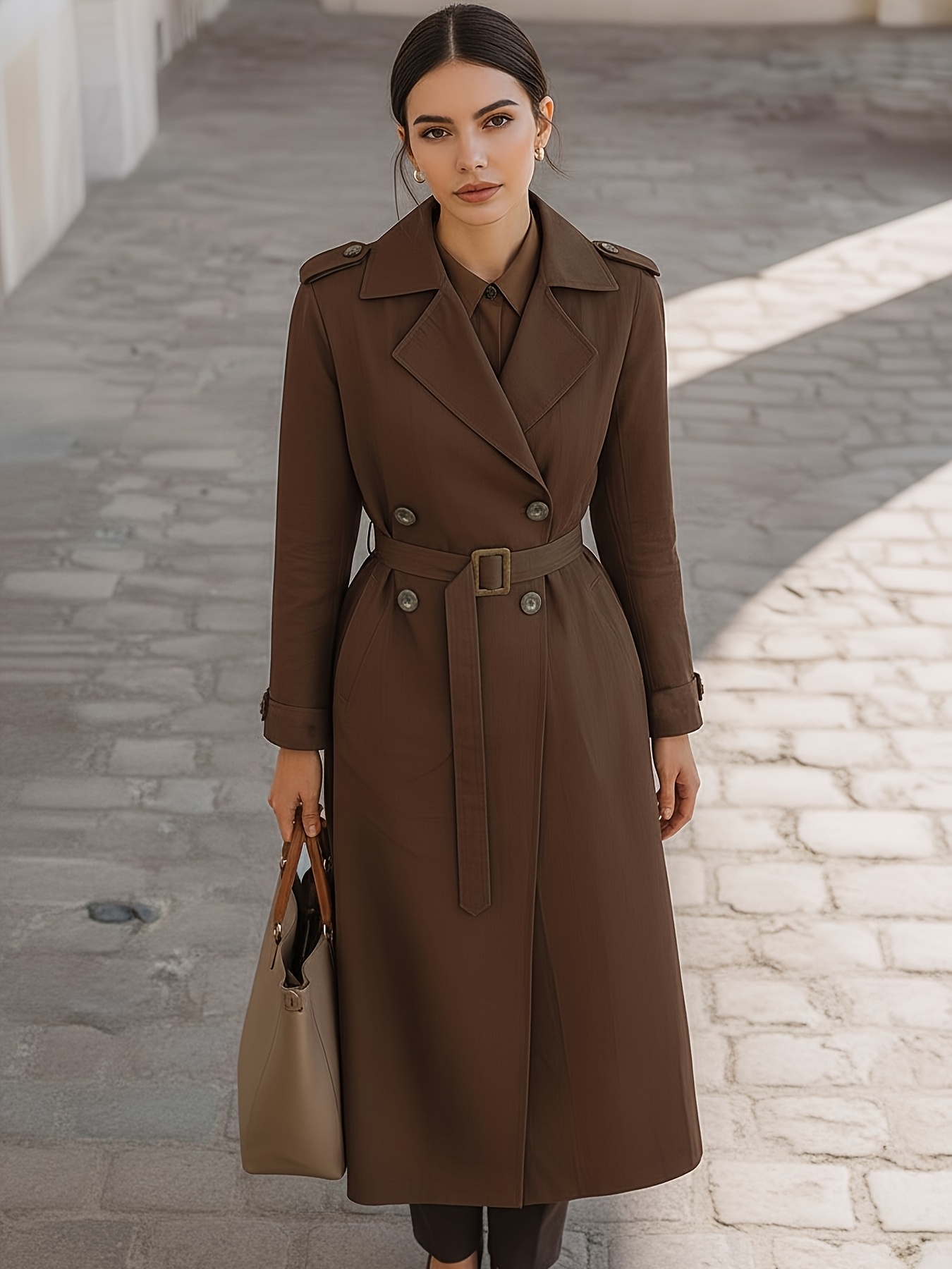 Ladies Spring Autumn Fashion E - Trench Coat Formal 评论和价格