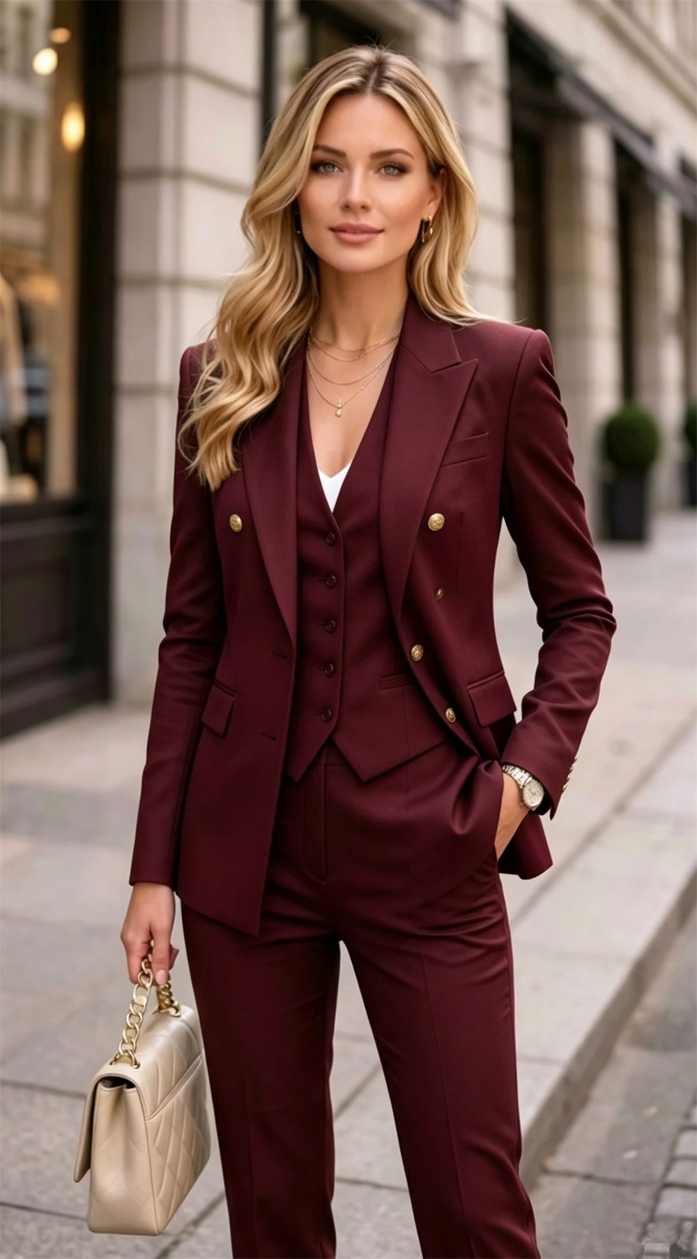Lavender Women's Double Bested - Blazer Set Women Formal 评论和价格