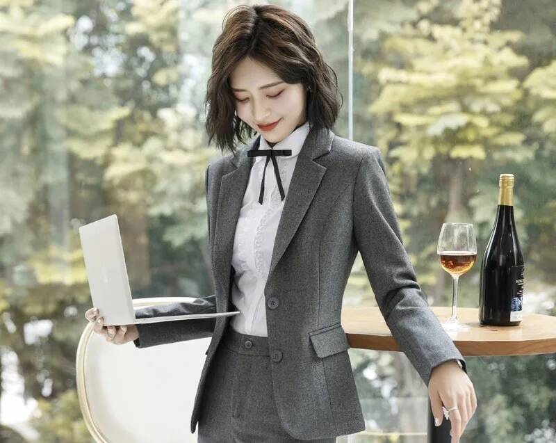 Novelty Gray Formal Blazers an - Women Formal Wear Winter 评论和价格