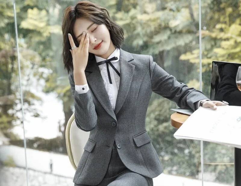 Novelty Gray Formal Blazers an - Women Formal Wear Winter 评论和价格