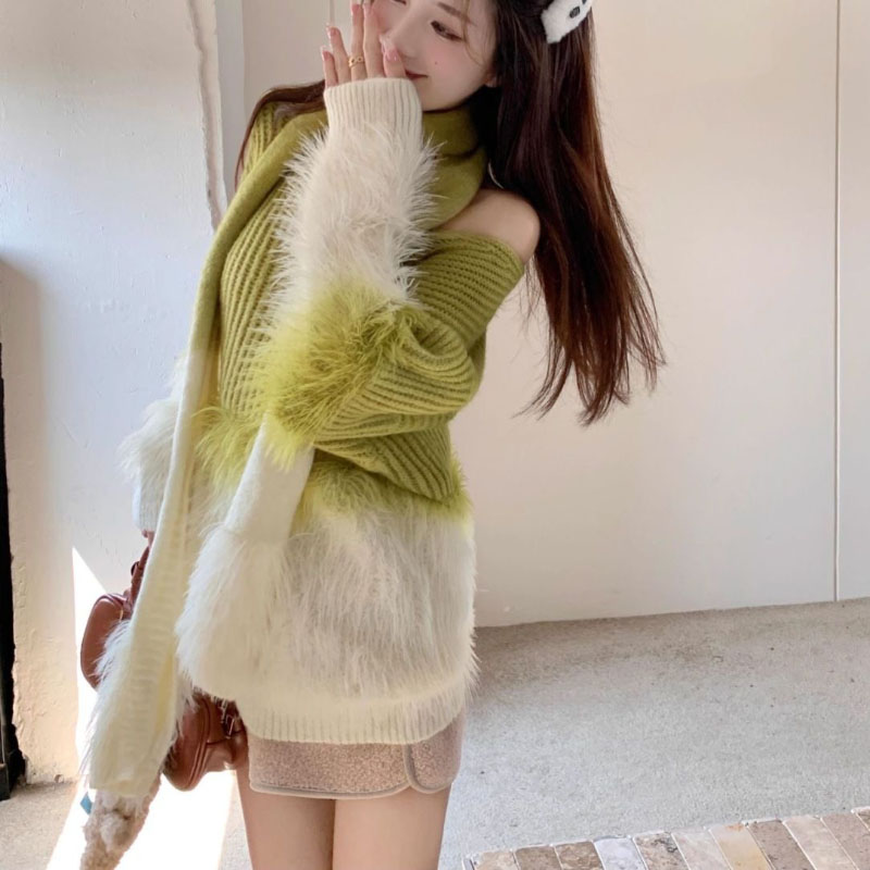 Women's Gradient V-Neck Sweate - Women Formal Wear Winter 评论和价格