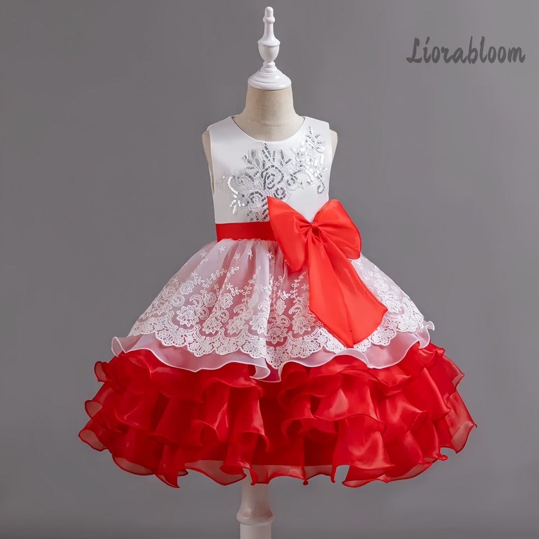 Girls' Dress With Large Bow Sl - Formal Attire Woman 评论和价格
