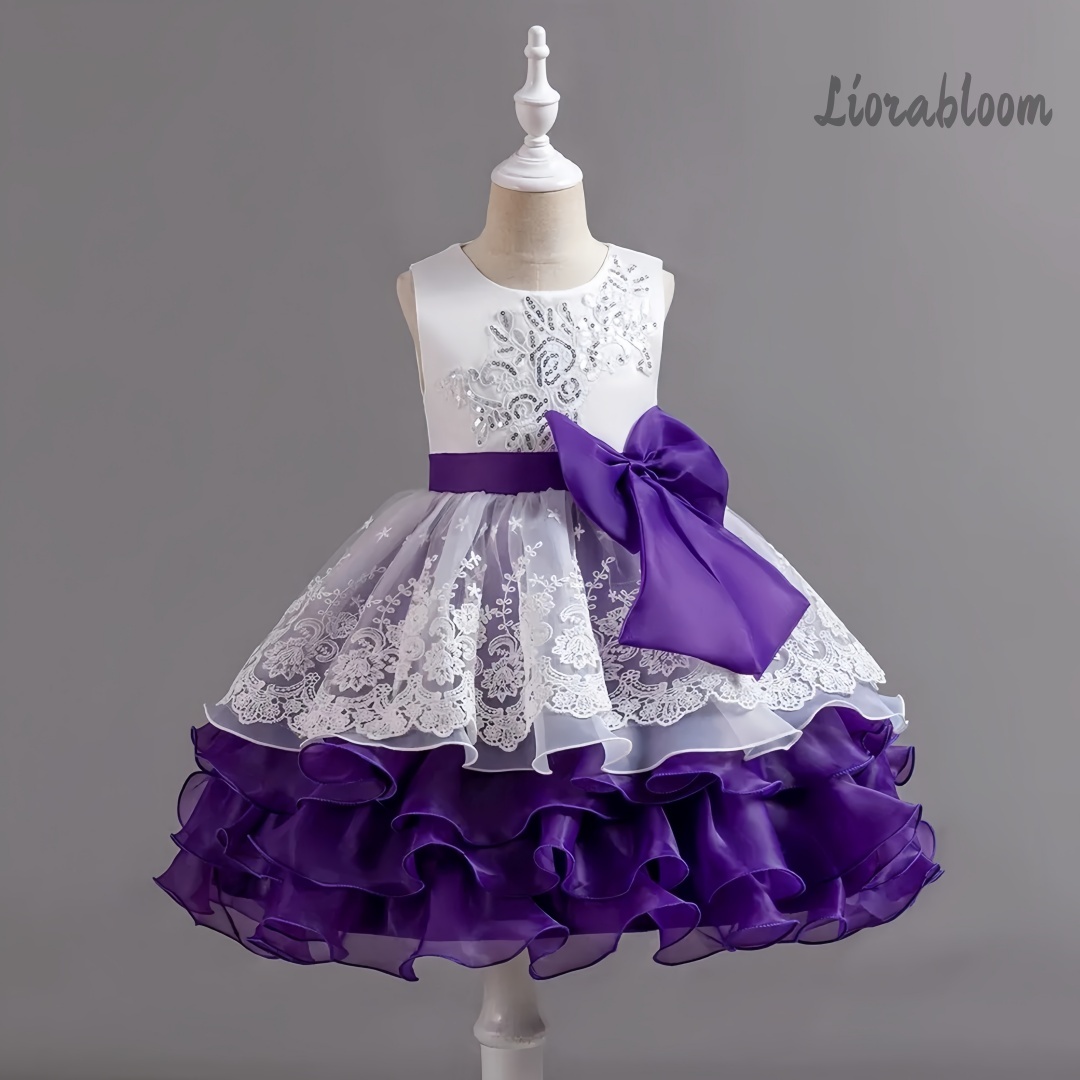 Girls' Dress With Large Bow Sl - Formal Attire Woman 评论和价格