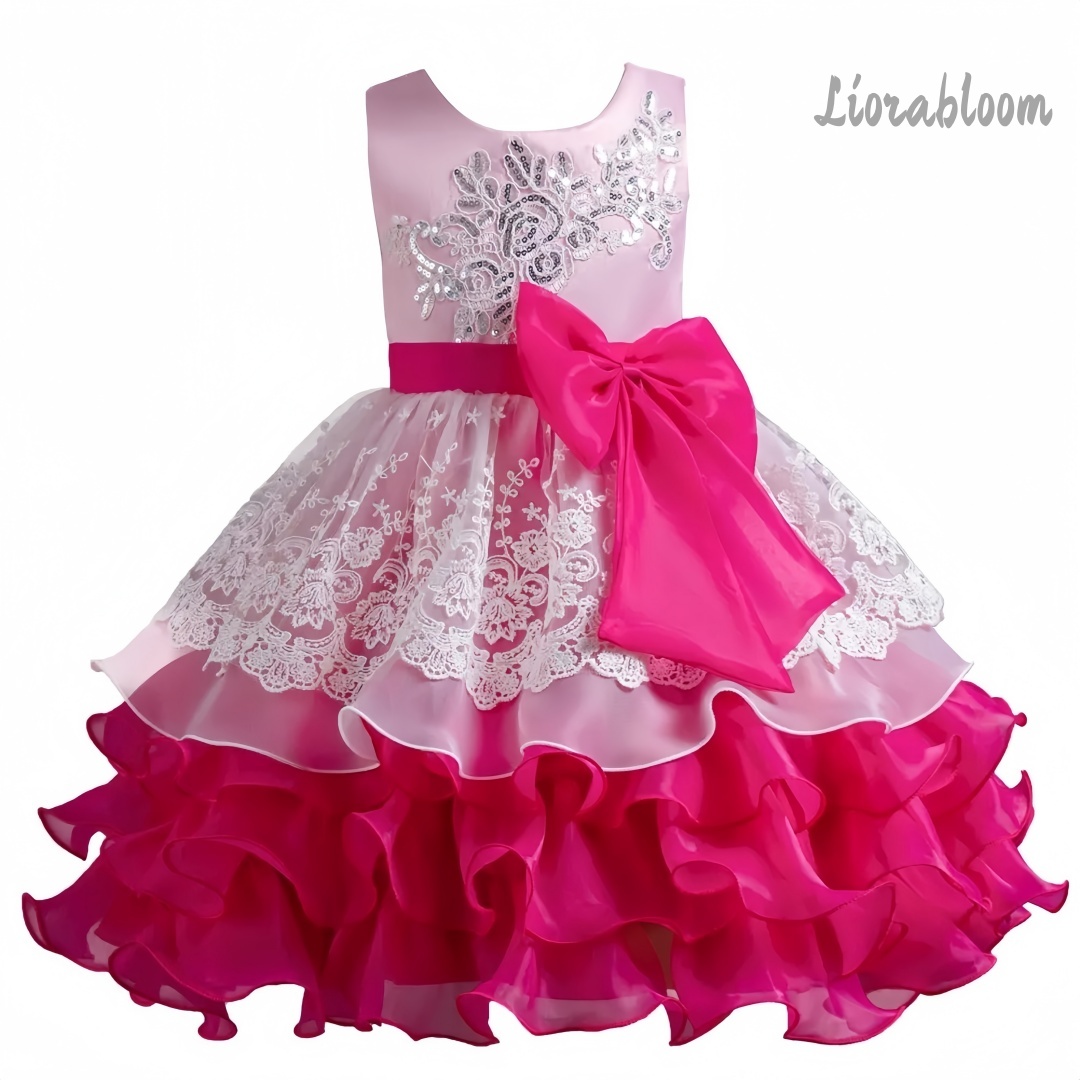 Girls' Dress With Large Bow Sl - Formal Attire Woman 评论和价格