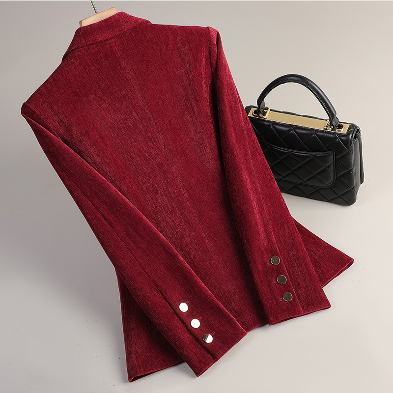 Yellow Gold Velvet Blazer Wome - Women Formal Wear Winter 评论和价格