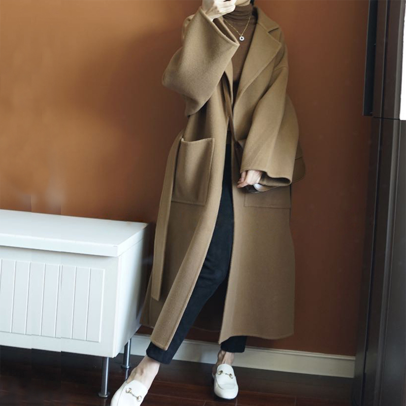 Elegant Women's Long Coat 100% - Women Formal Wear Winter 评论和价格