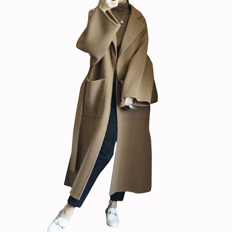 Elegant Women's Long Coat 100% - Women Formal Wear Winter 评论和价格