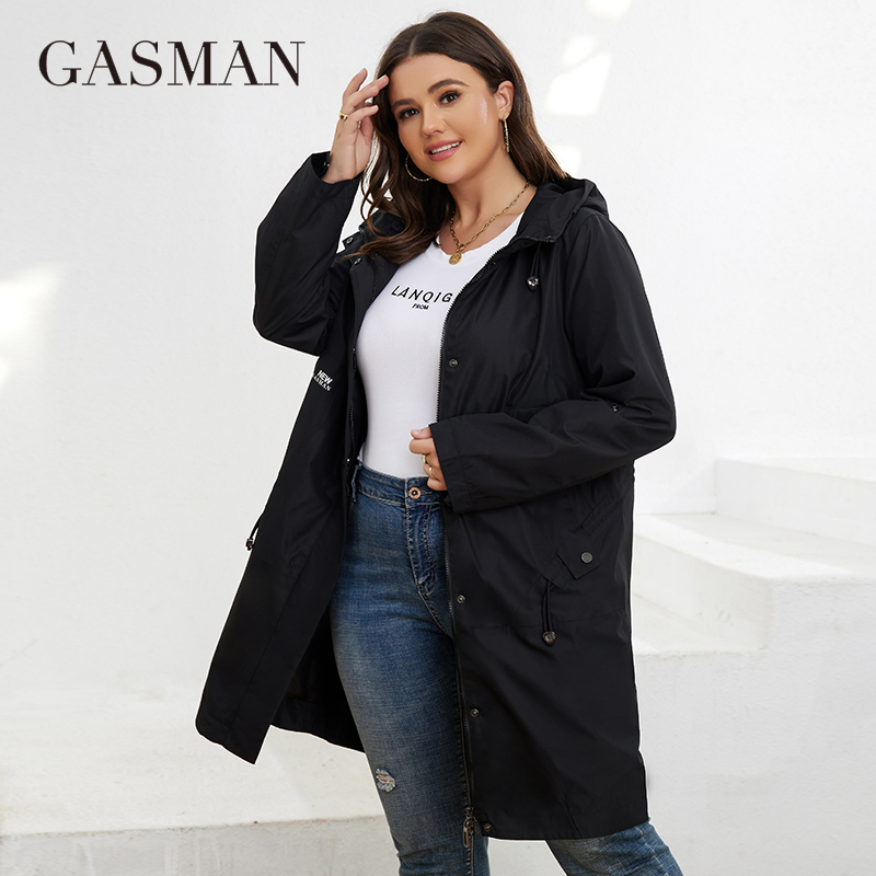 GASMAN Autumn  Trench Coat Plu - Trench Coat Formal 评论和价格