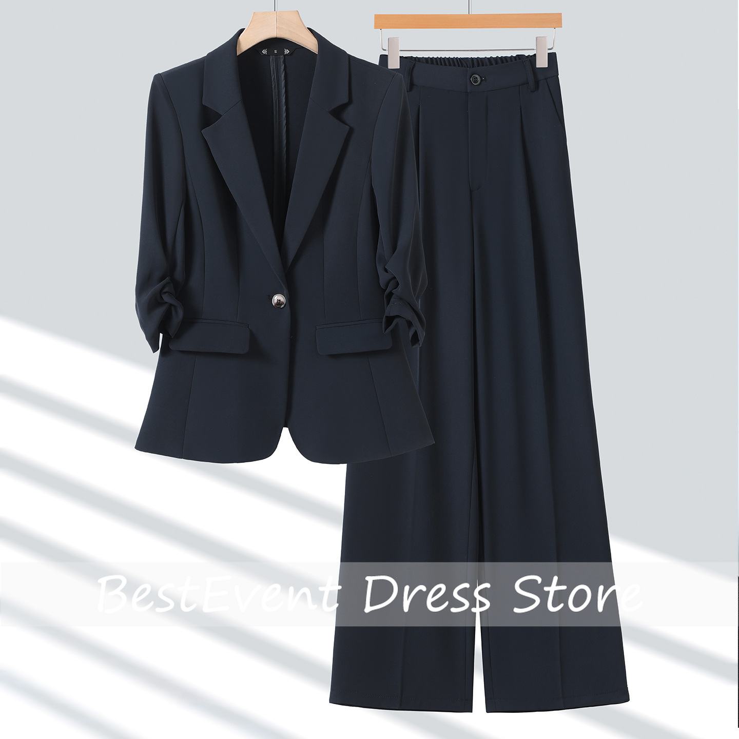 Light Blue Women's Suit Jacket - Blazer Set Women Formal 评论和价格