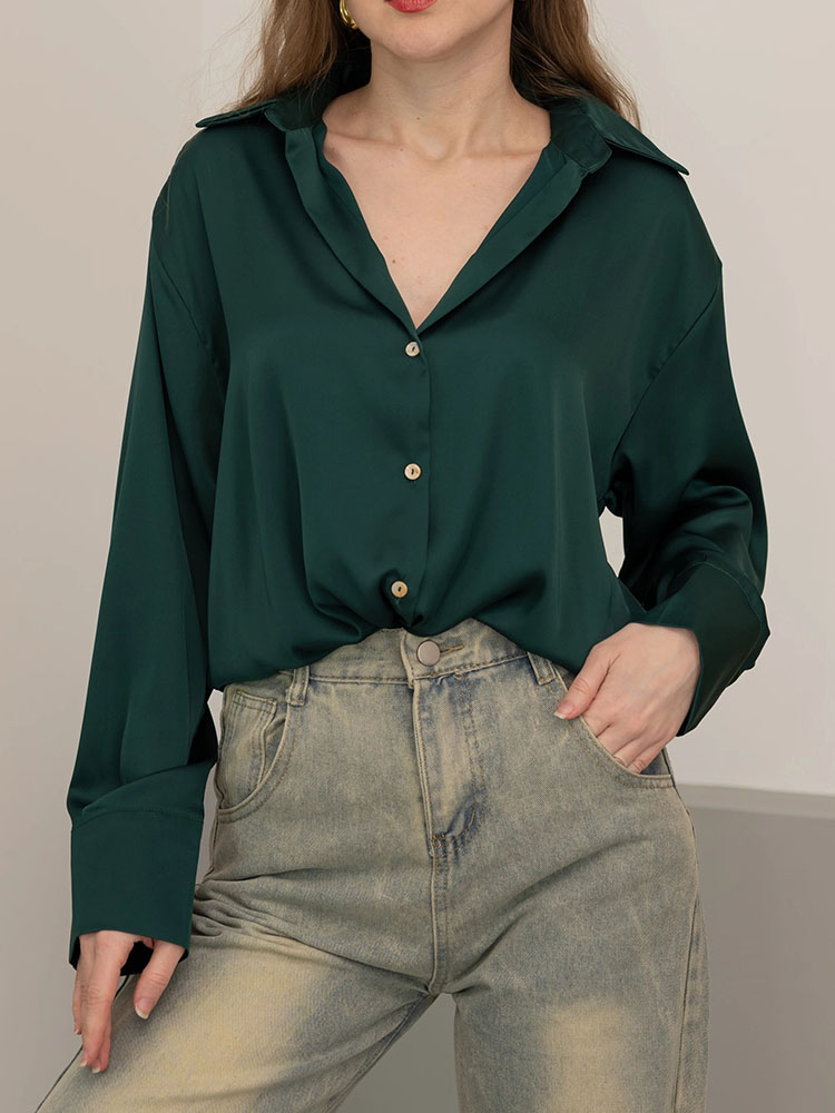 Female Button Silk for Women E - Women Formal Wear Winter 评论和价格