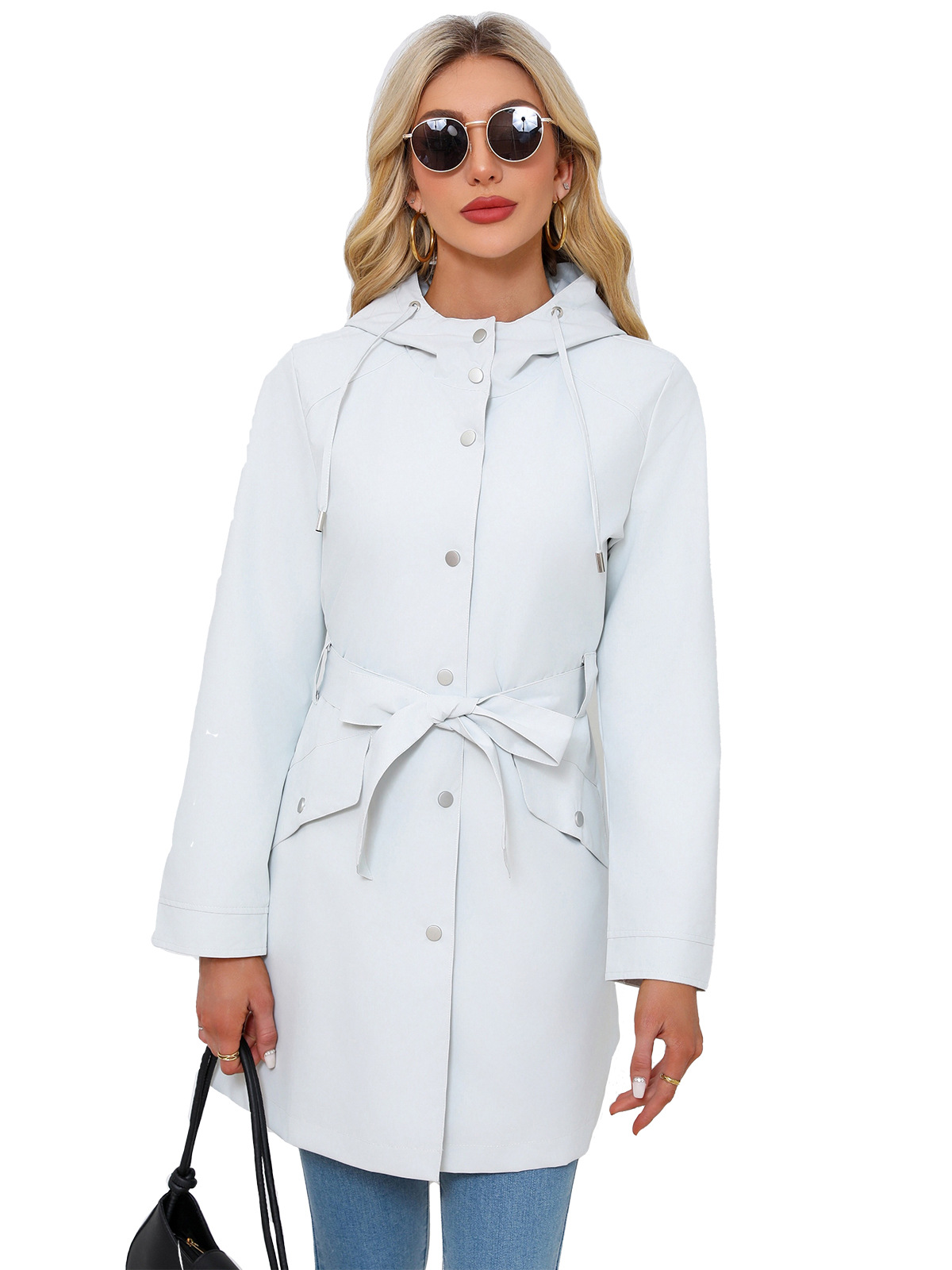 Spring Autumn New Hooded Water - Trench Coat Formal 评论和价格