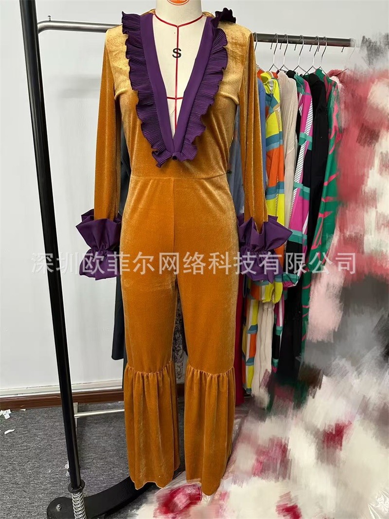 Yellow Purple Velvet Women Jum - Women'S Formal Wear For A Wedding Guest 评论和价格