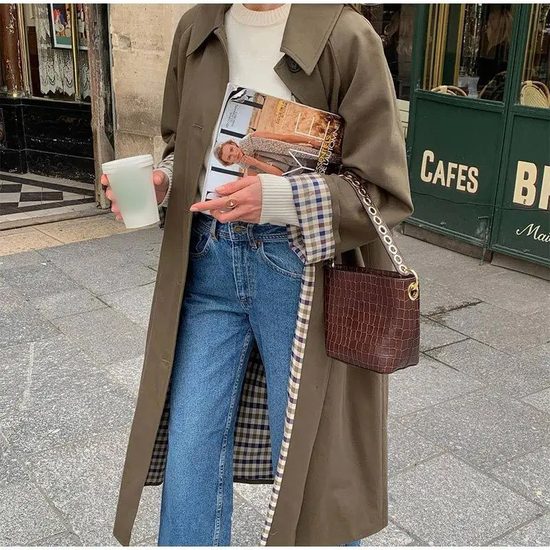 Fashionable Long Button Up Tre - Trench Coat Formal 评论和价格